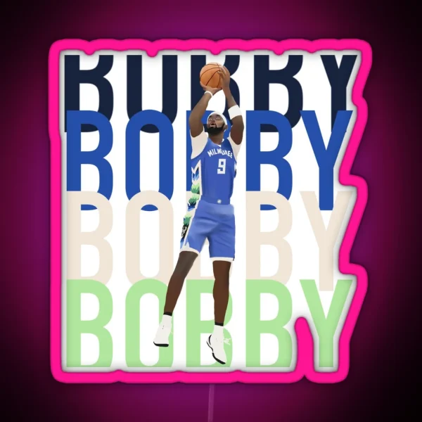 Milwaukee Bucks Bobby Portis Bobby Chant Blue RGB Neon Sign