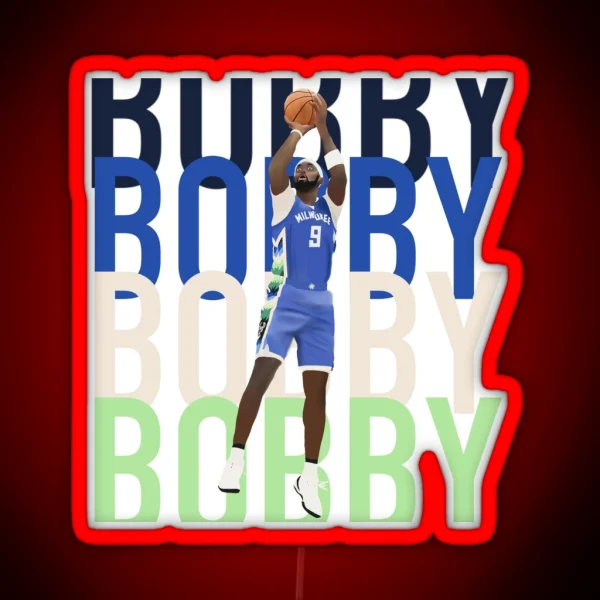 Milwaukee Bucks Bobby Portis Bobby Chant Blue RGB Neon Sign
