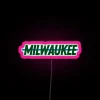 Milwaukee Bucks Neon City Sign with RGB Colorful Team Spirit Display