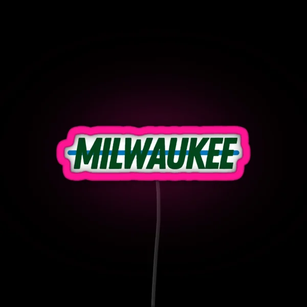 Milwaukee Bucks MKE City Tee RGB Neon Sign