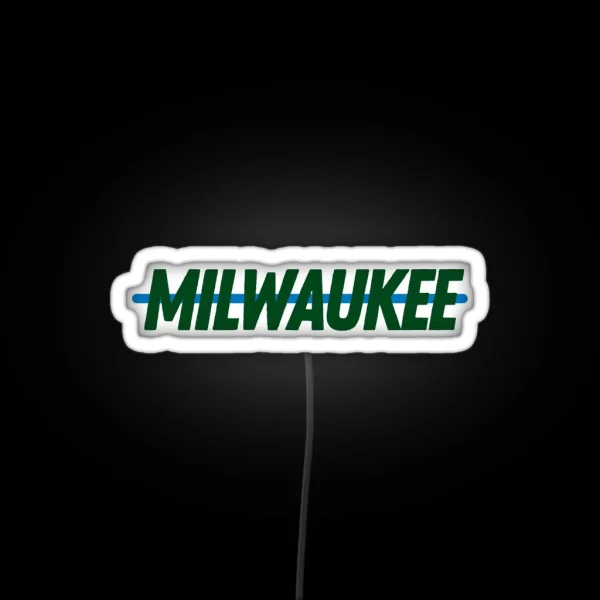 Milwaukee Bucks MKE City Tee RGB Neon Sign