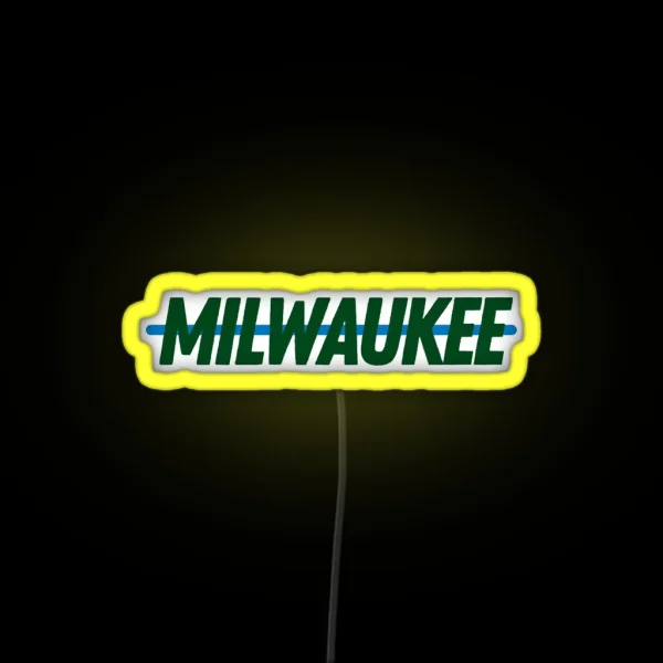 Milwaukee Bucks MKE City Tee RGB Neon Sign