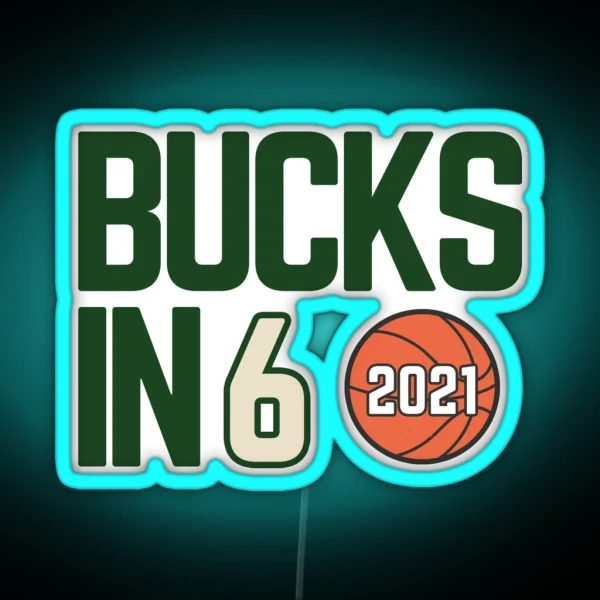 Milwaukee Bucks NBA Championship 2021 RGB Neon Sign