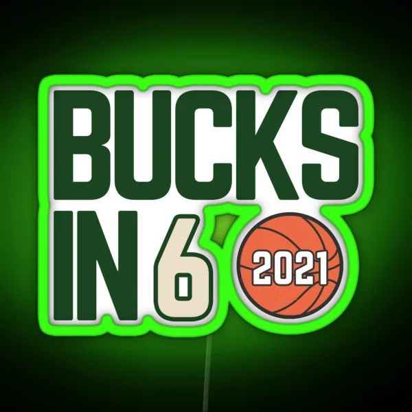 Milwaukee Bucks NBA Championship 2021 RGB Neon Sign