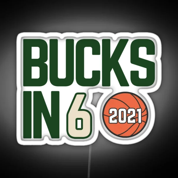 Milwaukee Bucks NBA Championship 2021 RGB Neon Sign