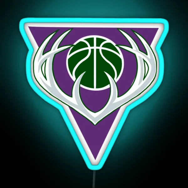 Milwaukee Bucks Purple RGB Neon Sign