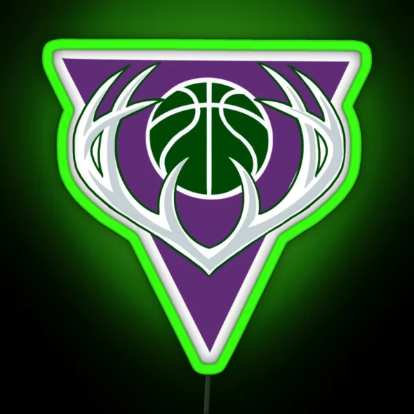 Milwaukee Bucks Purple RGB Neon Sign