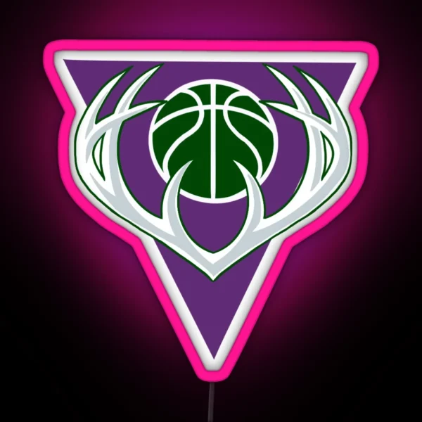 Milwaukee Bucks Purple RGB Neon Sign