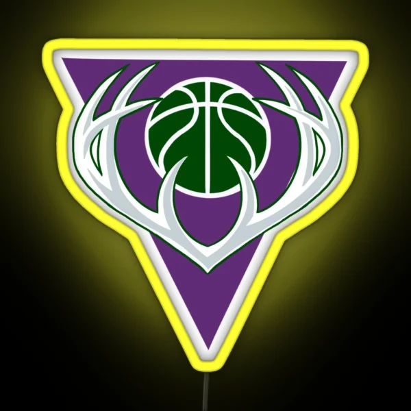 Milwaukee Bucks Purple RGB Neon Sign