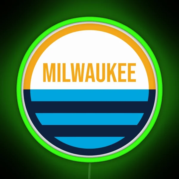 Milwaukee Circle Flag RGB Neon Sign