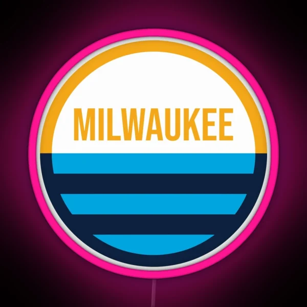 Milwaukee Circle Flag RGB Neon Sign