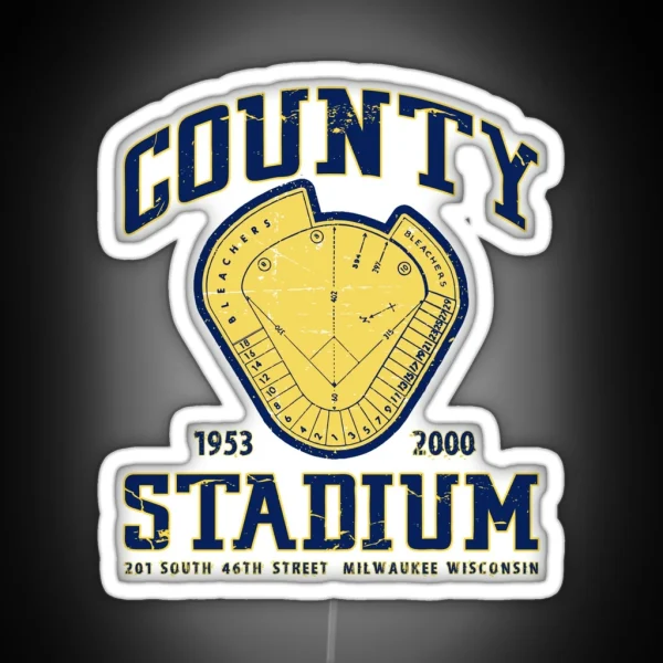 Milwaukee County Stadium RGB Neon Sign
