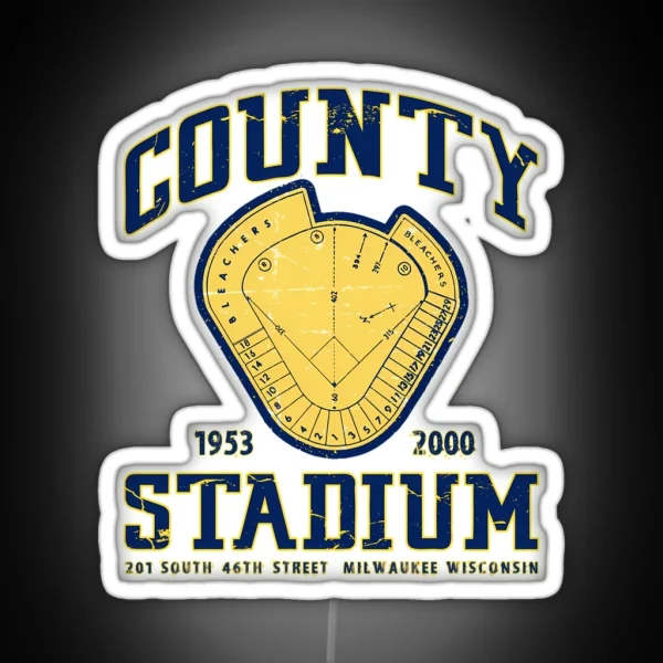 Milwaukee County Stadium RGB Neon Sign