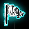 Neon Milwaukee flag design with vibrant RGB LED lighting accents