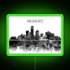 Milwaukee City Skyline Watercolor Art Neon Sign with Wisconsin Twist
