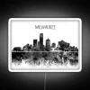Milwaukee Skyline Watercolor Art with Vibrant RGB Neon LED Lighting