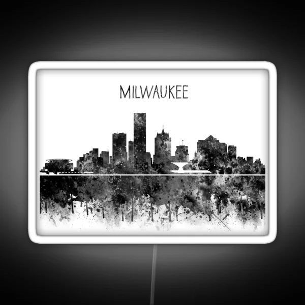 Milwaukee Milwaukee Skyline Milwaukee Wisconsin RGB Neon Sign