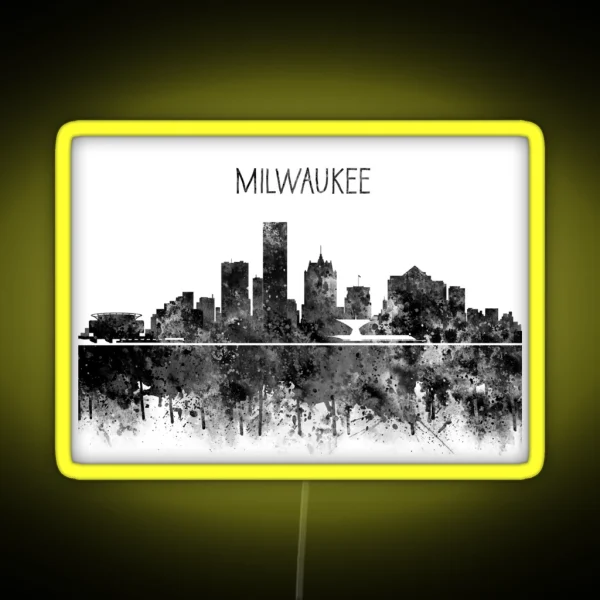 Milwaukee Milwaukee Skyline Milwaukee Wisconsin RGB Neon Sign