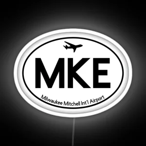 Milwaukee Mitchell International Airport Identifier Led RGB Neon Sign