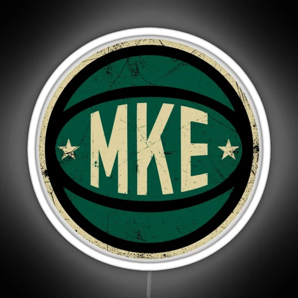 Milwaukee Retro Ball Black RGB Neon Sign