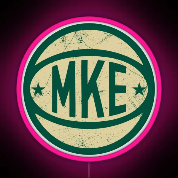 Milwaukee Retro Ball Green RGB Neon Sign