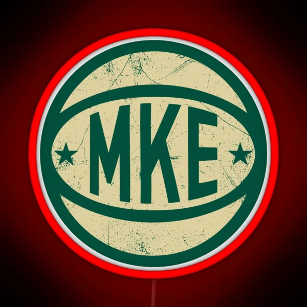 Milwaukee Retro Ball Green RGB Neon Sign