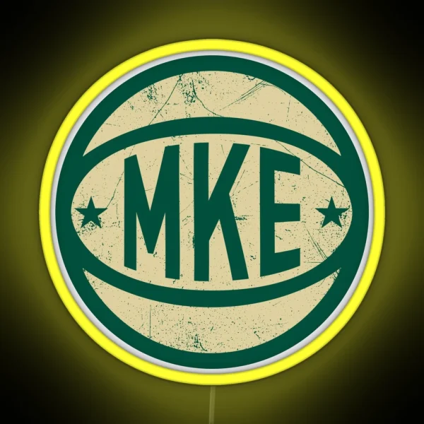 Milwaukee Retro Ball Green RGB Neon Sign
