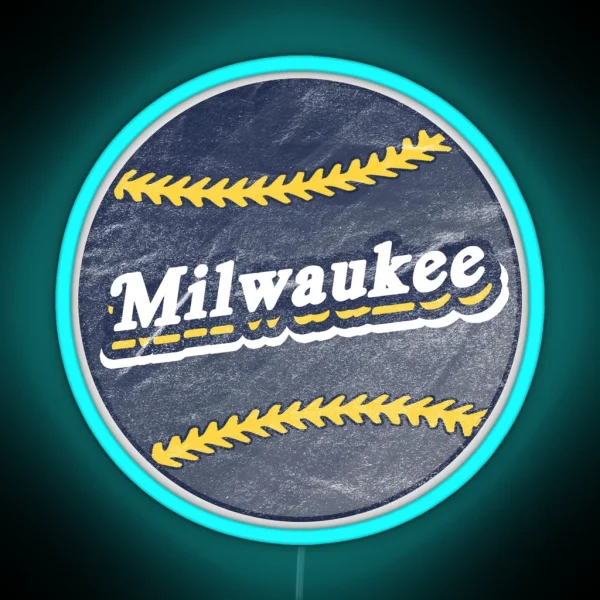 Milwaukee Retro Baseball RGB Neon Sign