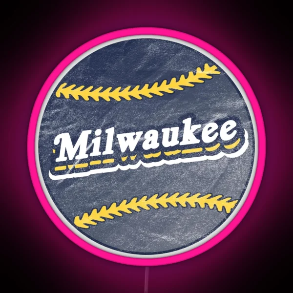 Milwaukee Retro Baseball RGB Neon Sign
