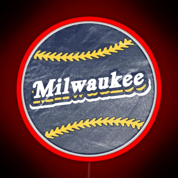 Milwaukee Retro Baseball RGB Neon Sign