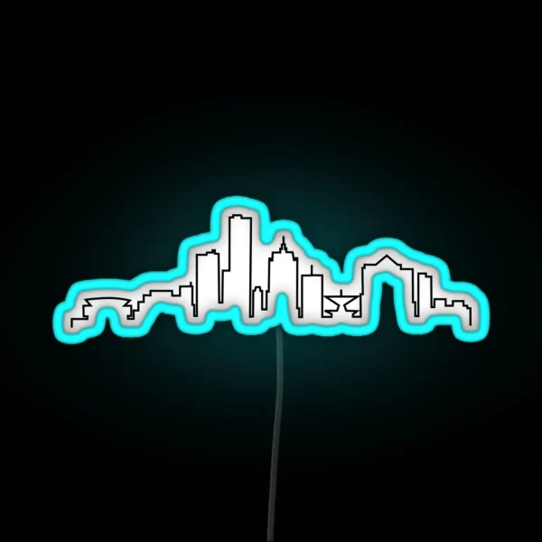 Milwaukee WI City Skyline RGB Neon Sign