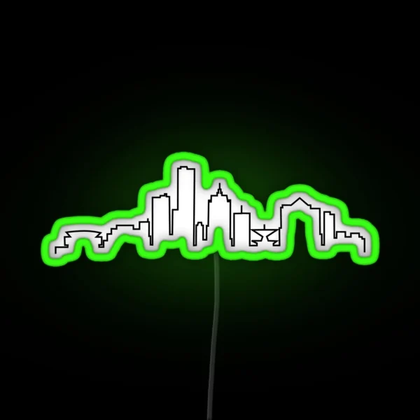 Milwaukee WI City Skyline RGB Neon Sign