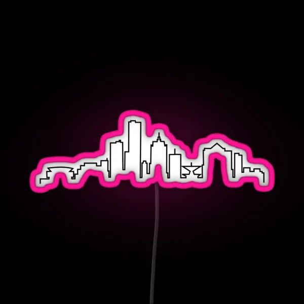 Milwaukee WI City Skyline RGB Neon Sign