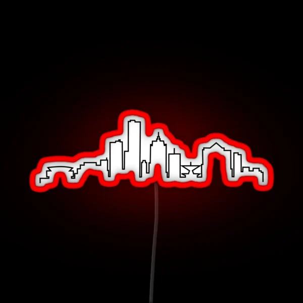 Milwaukee WI City Skyline RGB Neon Sign