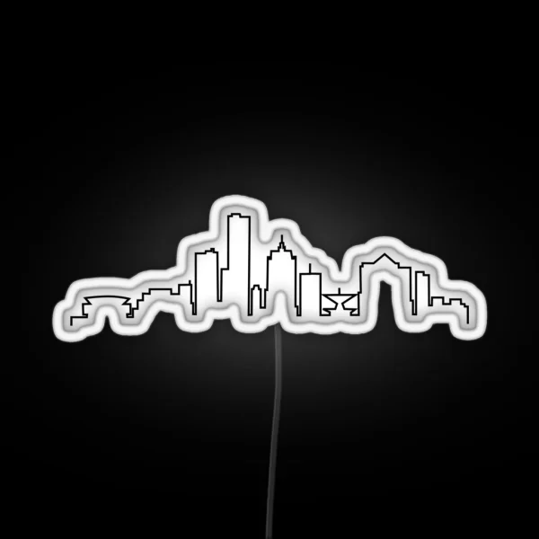 Milwaukee WI City Skyline RGB Neon Sign