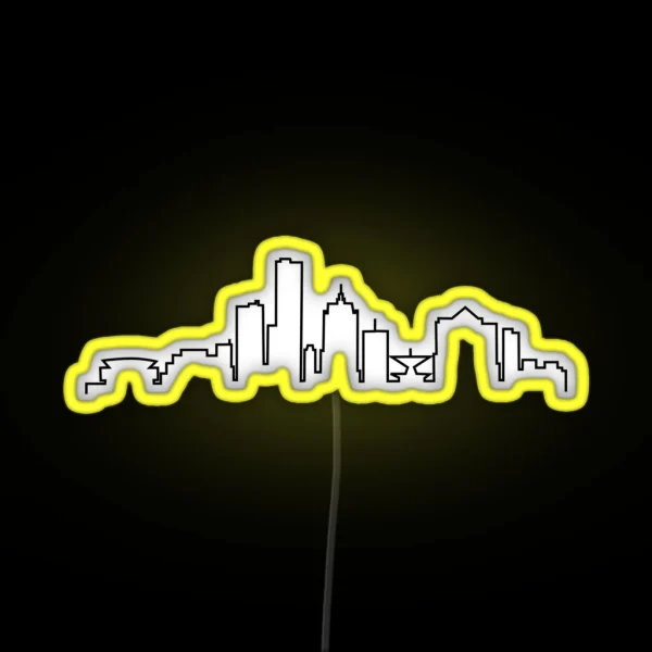 Milwaukee WI City Skyline RGB Neon Sign