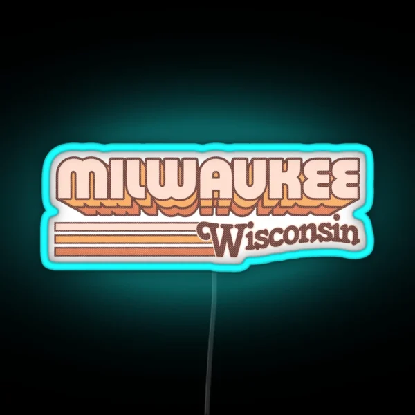 Milwaukee WI City Stripes RGB Neon Sign