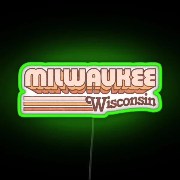 Milwaukee WI City Stripes RGB Neon Sign