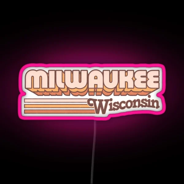 Milwaukee WI City Stripes RGB Neon Sign