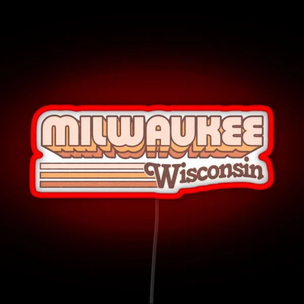 Milwaukee WI City Stripes RGB Neon Sign