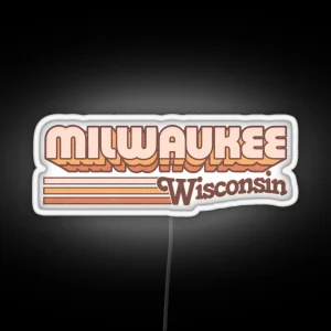 Milwaukee WI City Stripes RGB Neon Sign