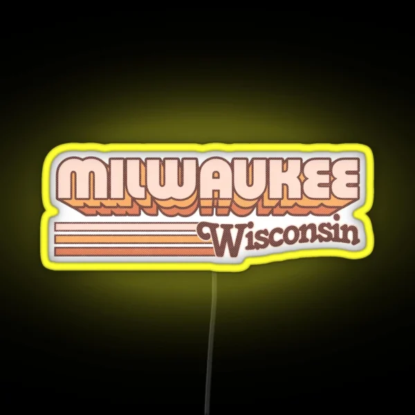 Milwaukee WI City Stripes RGB Neon Sign