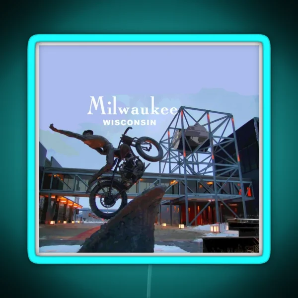 Milwaukee Wisconsin Milwaukee Attraction Museum RGB Neon Sign