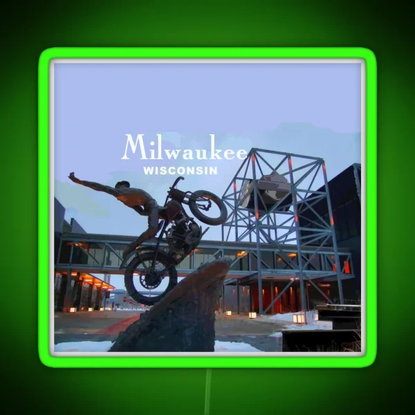 Milwaukee Wisconsin Milwaukee Attraction Museum RGB Neon Sign
