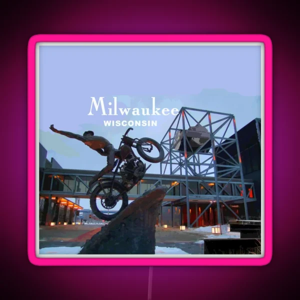 Milwaukee Wisconsin Milwaukee Attraction Museum RGB Neon Sign
