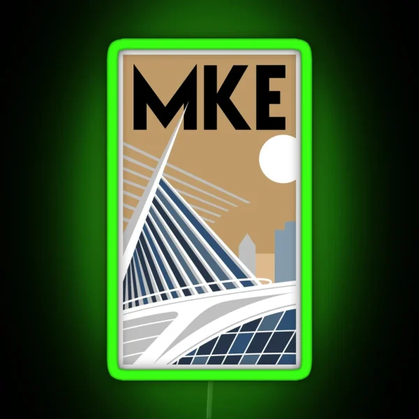 Milwaukee Wisconsin Minimalist Poster Featuring The RGB Neon Sign