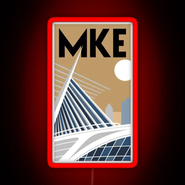 Milwaukee Wisconsin Minimalist Poster Featuring The RGB Neon Sign