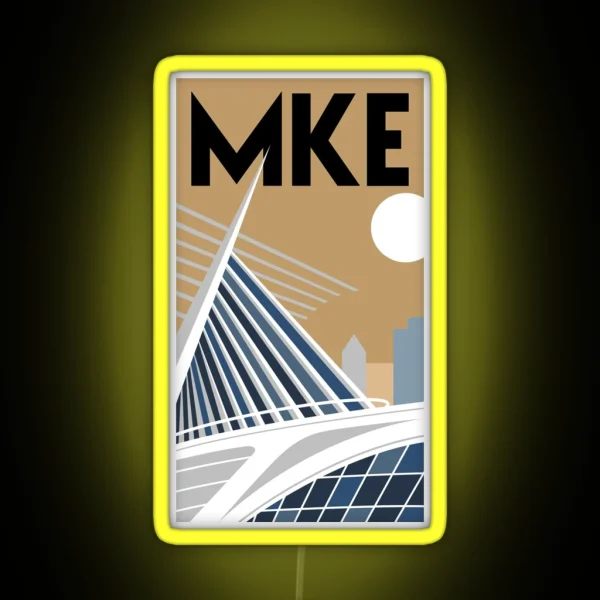 Milwaukee Wisconsin Minimalist Poster Featuring The RGB Neon Sign