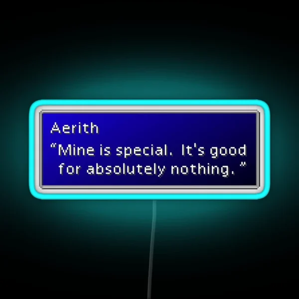 Mine Is Special Aerith Gainsborough Dialogue Box RGB Neon Sign