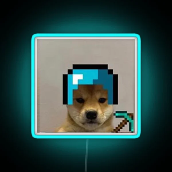 Minecraft Dog RGB Neon Sign